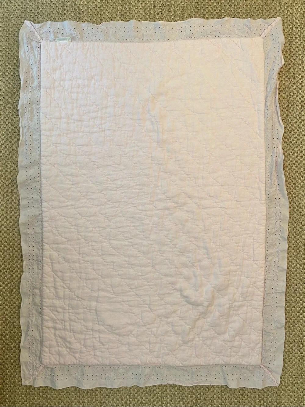 Pottery Barn Baby Quilt with Eyelet Trim
